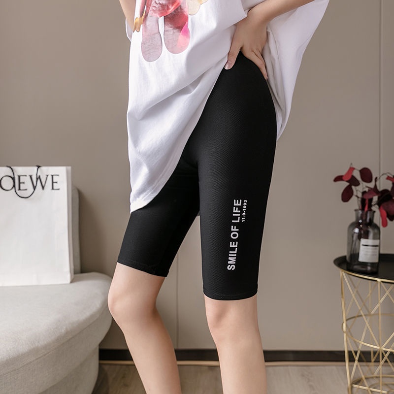 Quần Legging Ngắn Lưng Cao Bằng Lụa Mát Thời Trang Cho Nữ