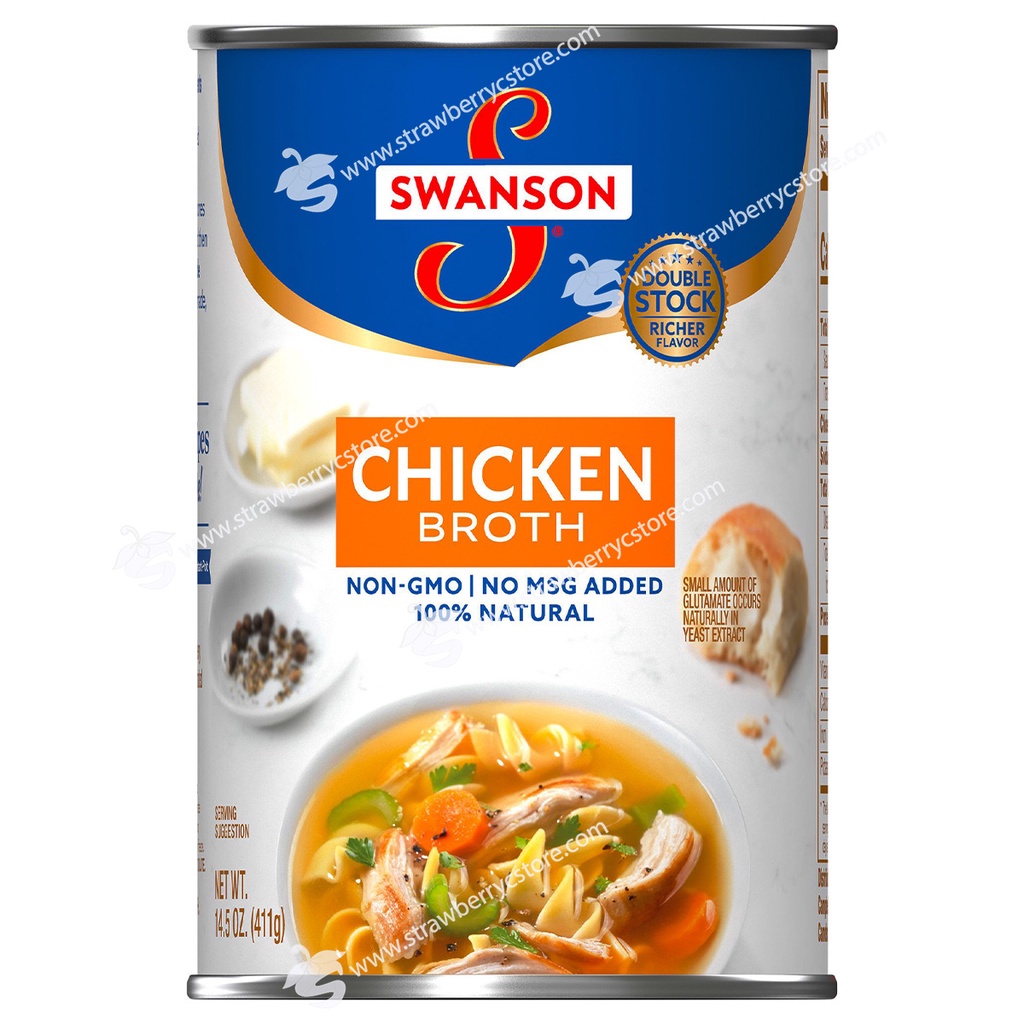 Nước Dùng Gà, 100% Nguyên Liệu Tự Nhiên Swanson Chicken Broth, Lon 411g