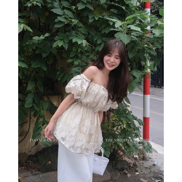 [NEW]ÁO REN TRỄ VAI TAY BỒNG CHIẾT EO “HIRU TOP”SIÊU XINH