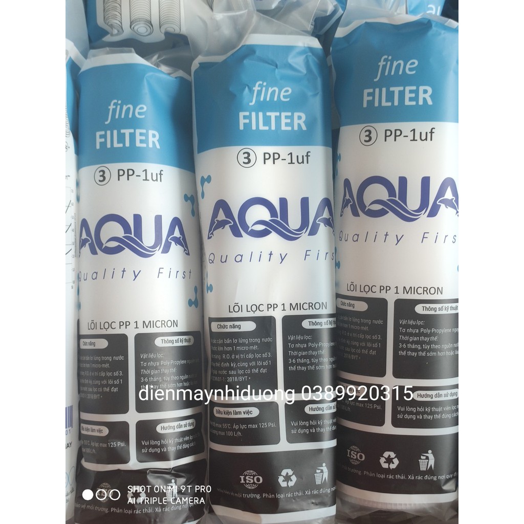 Lõi lọc nước 123 Aqua First cho máy lọc nước RO