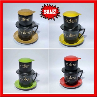 Bộ Phin cà phê sứ Bát Tràng cao cấp men màu - phin cafe sứ màu cốc cafe sứ
