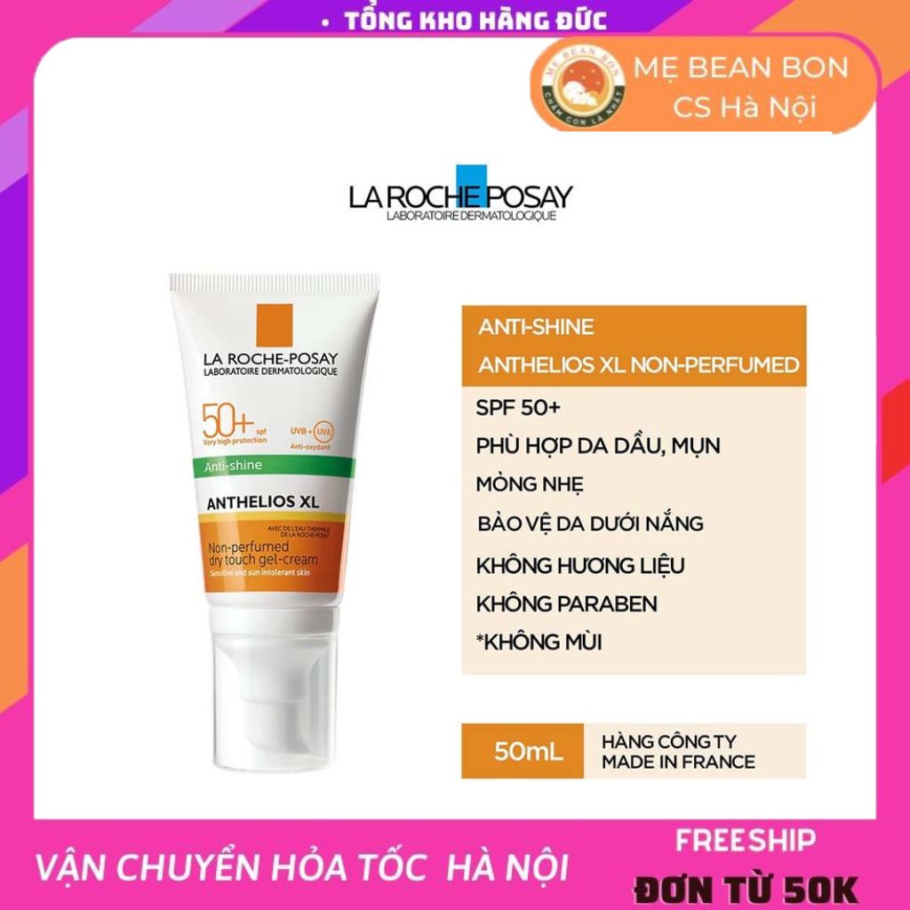 Kem Chống Nắng Pháp cho da dầu 50ml La Roche Posay Anthelios Anti-Shine Dry Touch Gel Cream SPF 50+
