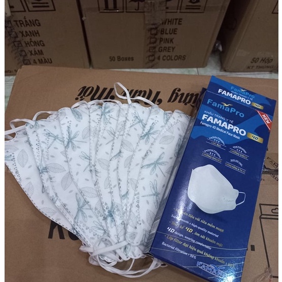 Chính Hãng- Khẩu trang KF94 4D màu đen famapro Nam Anh(hộp 10 cái)