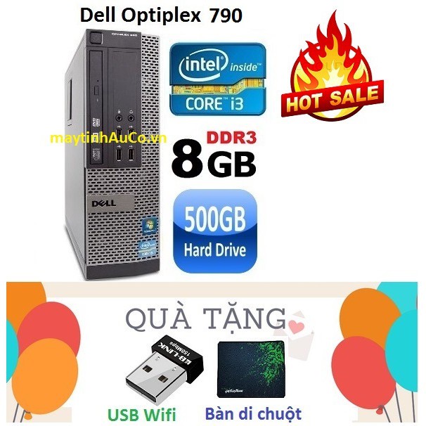 Máy tính đồng bộ Dell Optiplex 790 core i3 RAM 8GB HDD 500GB -Tặng USB Wifi, ,