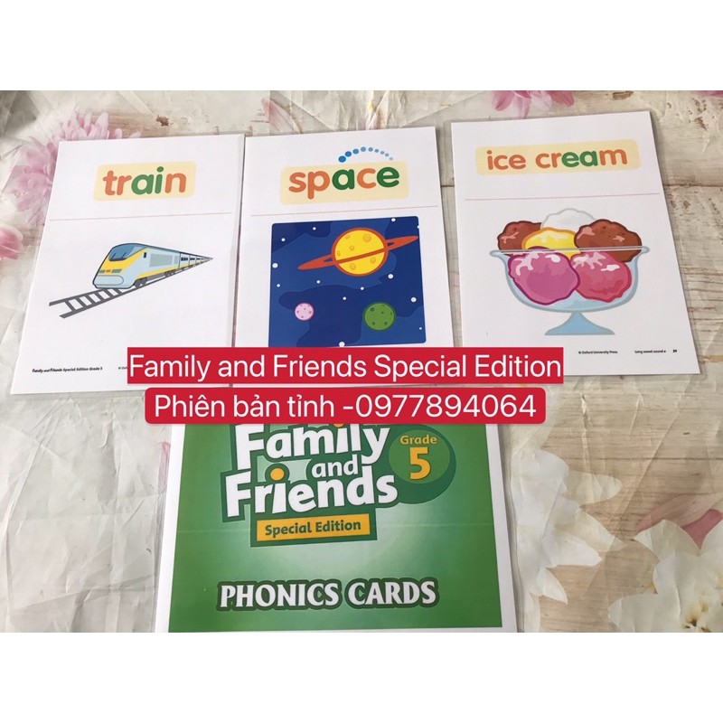 Thẻ Flashcards  Phonics level 3-4-5 -Family and Friends Special phiên bản tỉnh ép plastics bền đẹp