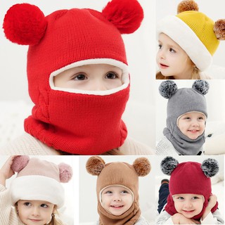 Mũ Len Kèm Khăn Choàng Cổ Giữ Ấm Cho Bé