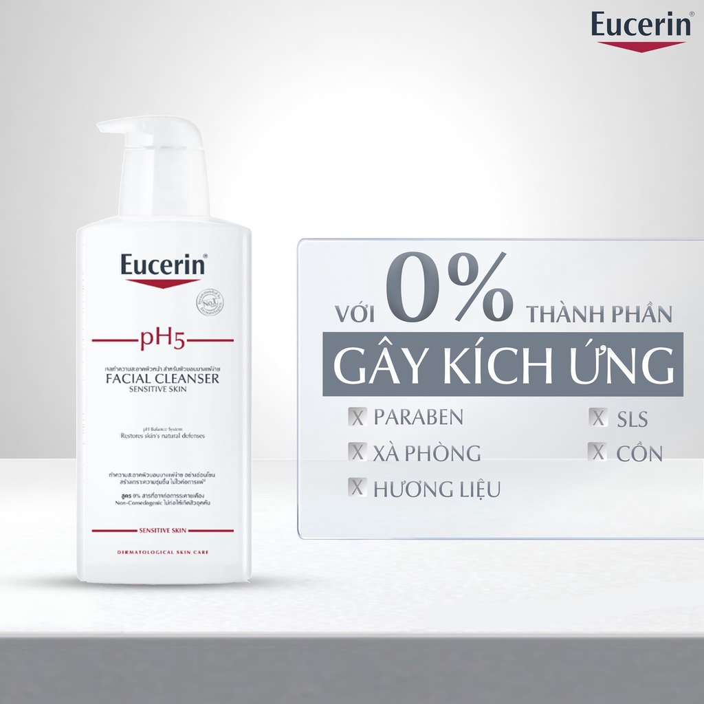 Eucerin - Sữa Rửa Mặt cho da nhạy cảm Eucerin PH5 Facial Cleanser Sensitive Skin