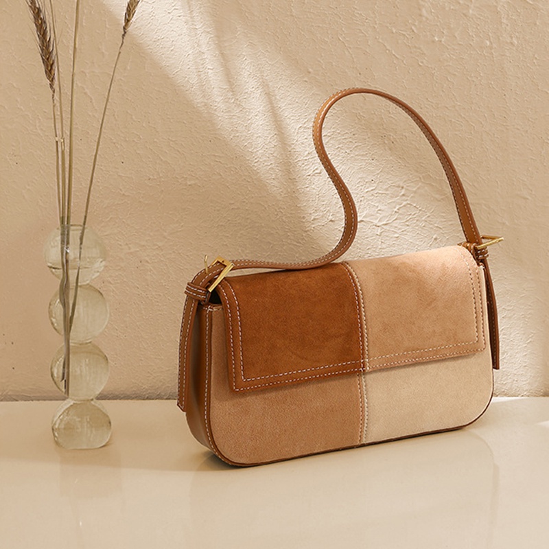 Túi đeo vai IELGY màu sắc tương phản dễ phối đồ thiết kế thời trang cho nữ