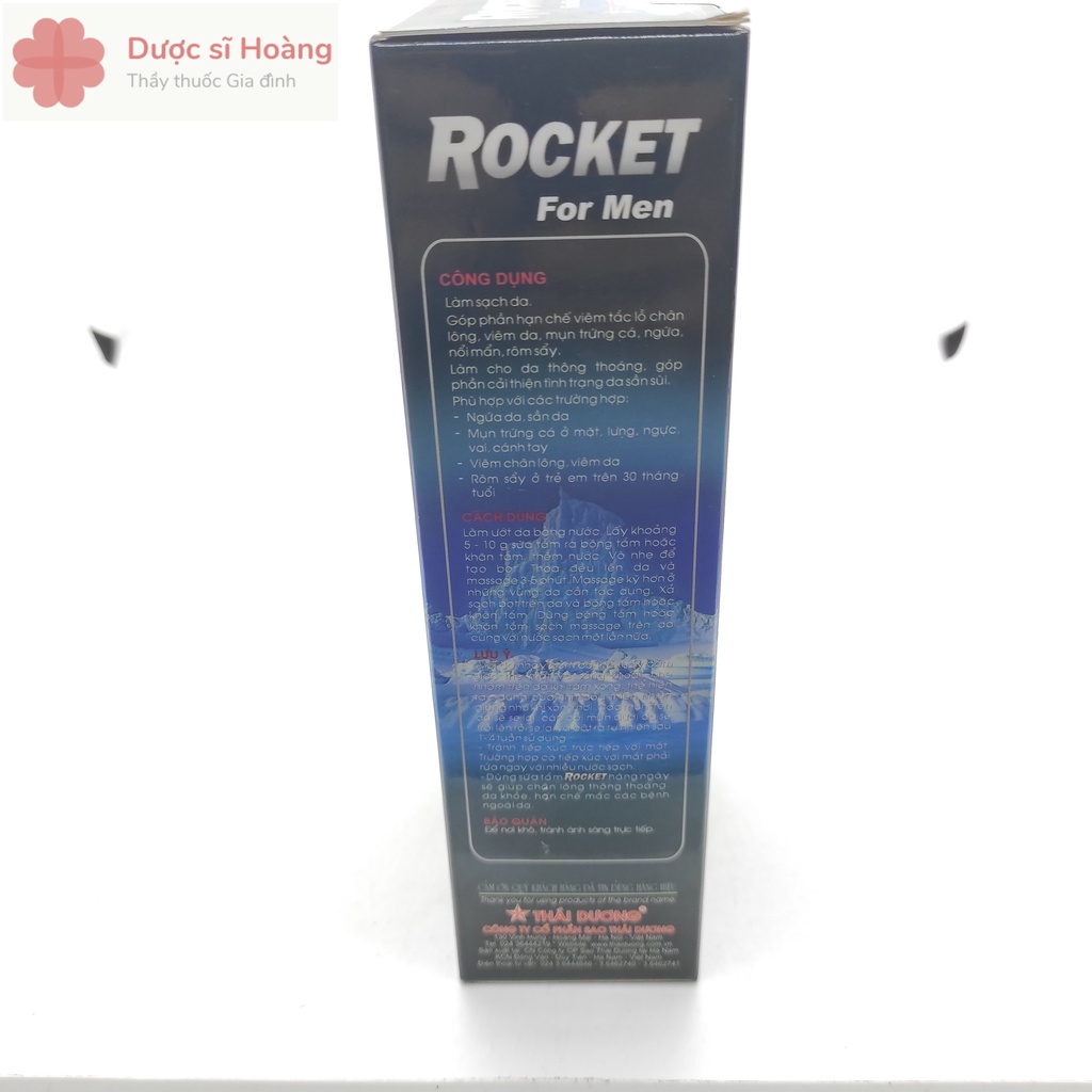 Sữa Tắm Rocket cho Nam Giới - Giảm Mụn Trứng Cá Toàn Thân, Làm Sạch Da, Lỗ Chân Lông- Chai 200g