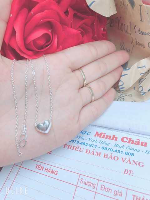 Dây chuyền tim bạc ta