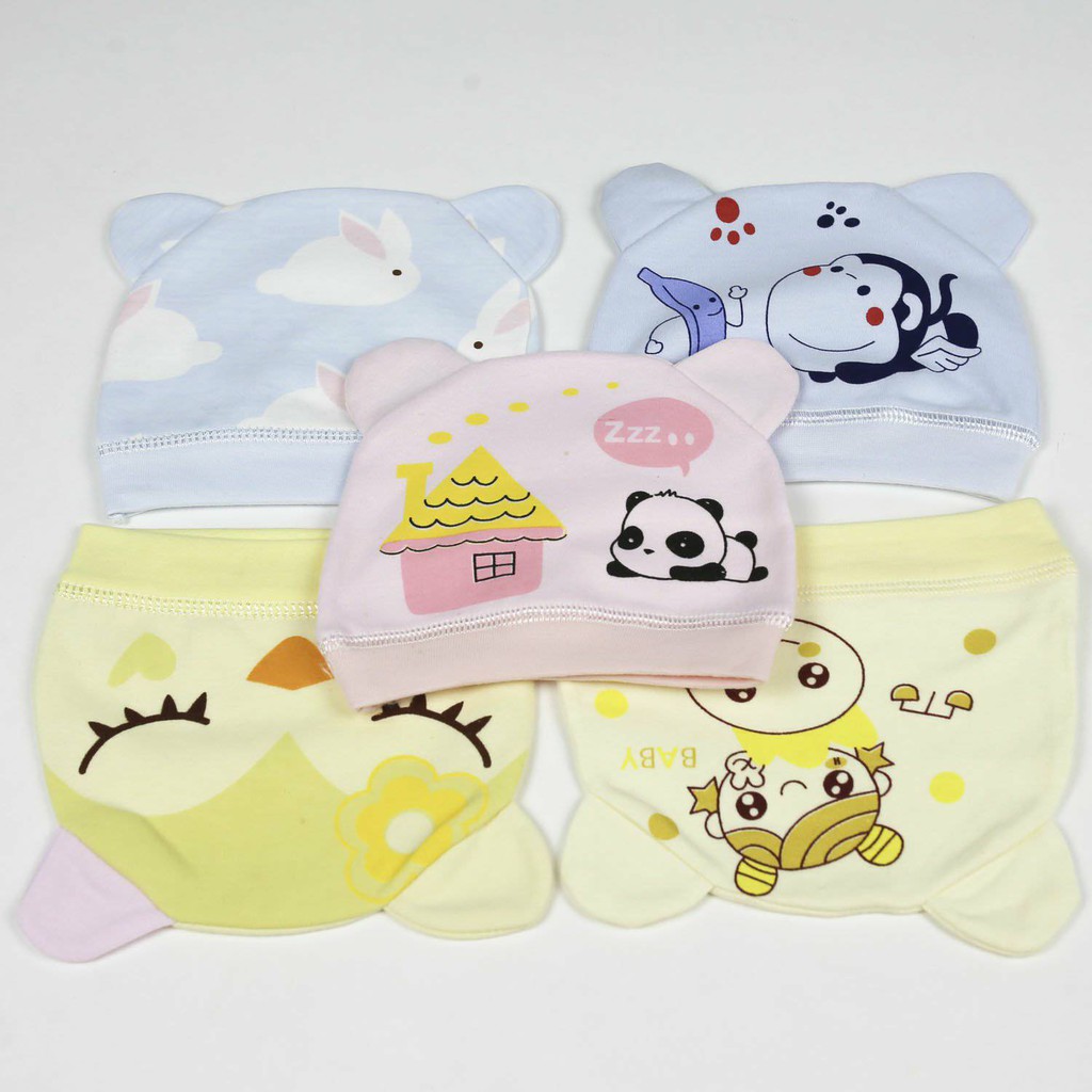 Mũ sơ sinh cotton cho bé từ 0-6kg