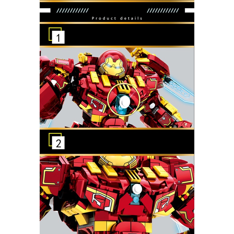 Đồ chơi Lắp ráp Hulkbuster MK48, LY76068 Xếp hình thông minh Siêu anh hùng Marvel [1452 Mảnh ghép]