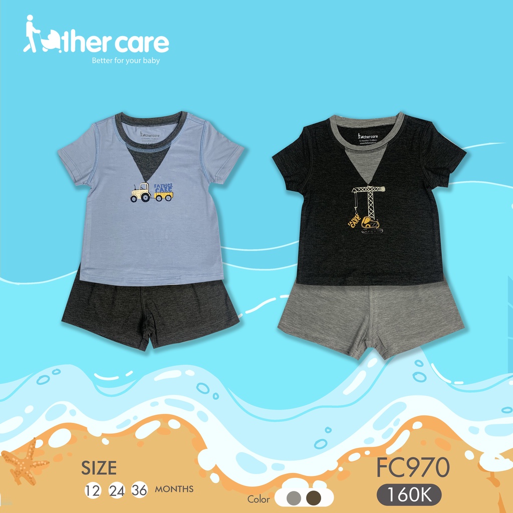 Bộ Quần áo trẻ em FatherCare Cổ V - In hình