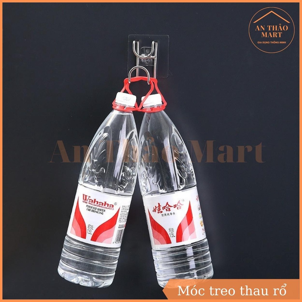 Móc Dán Inox Treo Thau Chậu Rổ, Móc Dán Tường Đa Năng Treo Đồ Nhà Bếp Phòng Tắm