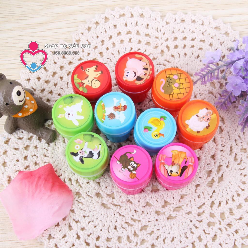 Chiện đóng dấu sẵn mực nhiều mẫu - cho bé chơi và khích lệ khen thưởng bé
