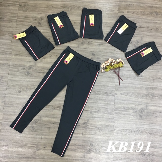 Quần Legging Sọc 3 Màu - 2 Túi Xéo - QK02
