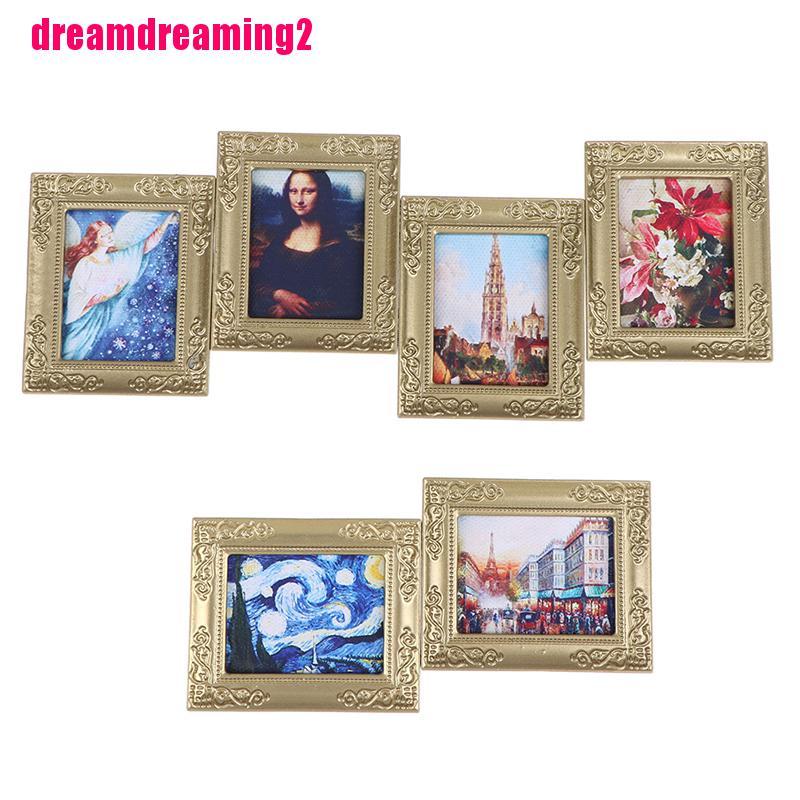 Tranh Sơn Dầu Trang Trí Nhà Búp Bê Tỉ Lệ 1: