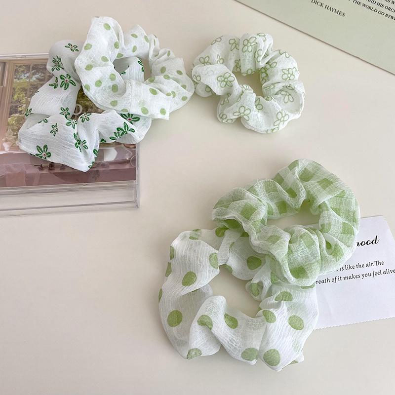 Dây Cột Tóc Màu Xanh Lá Đơn Giản Thời Trang Xuân Hè Xinh Xắn Cho Nữ