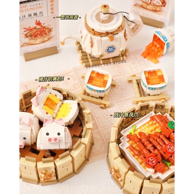 Đồ chơi xếp hình Legogi SET DIMSUM TRÀ LOZ MINI 1260 1261 1262 1263 1264 1265 mô hình lắp ráp lắp ghép