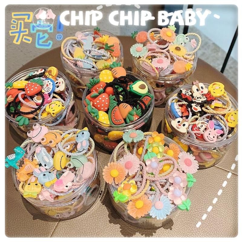 SET HỘP 30 DÂY BUỘC TÓC NGỘ NGHĨNH ĐỦ HÌNH ĐÁNG YÊU CHO EM BÉ NHÀ MÌNH