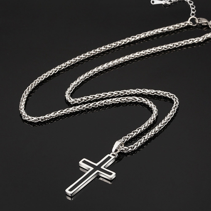 vòng cổ Mặt Hình Thánh Giá Bằng Thép Không Gỉ