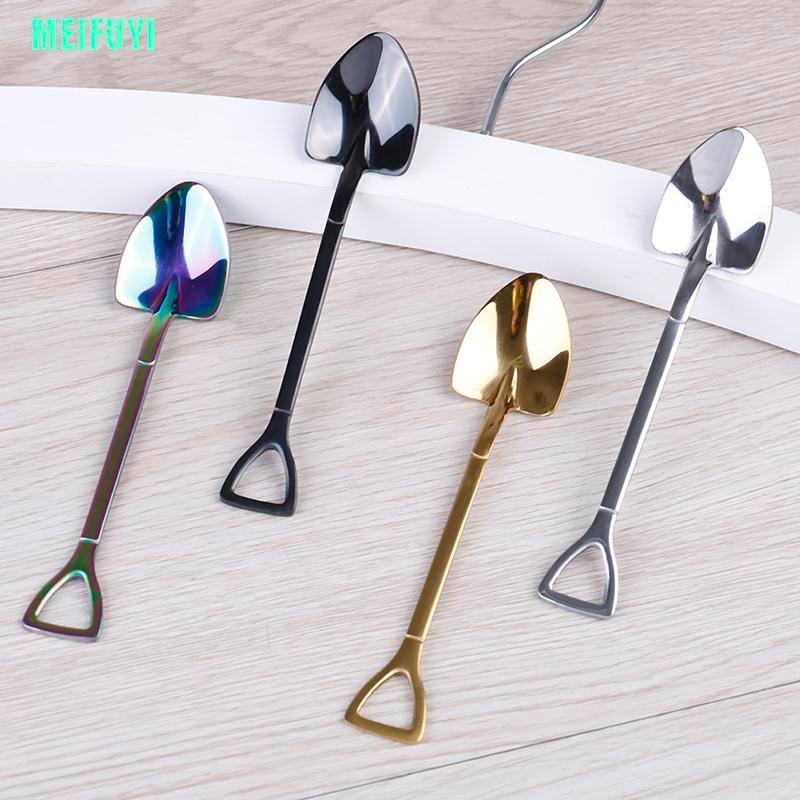 Set 1 Muỗng / Nĩa / Dao Bằng Thép Không Gỉ Thiết Kế Hình Xẻng Độc Đáo