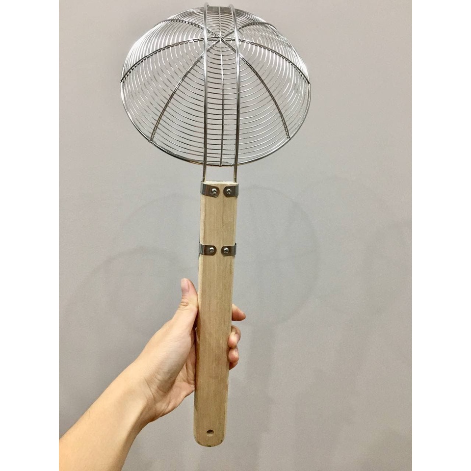 Vợt vòng inox cán gỗ