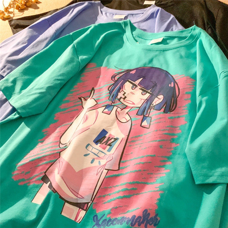 Áo Thun Ngắn Tay In Họa Tiết Retro Cá Tính Theo Phong Cách Đường Phố