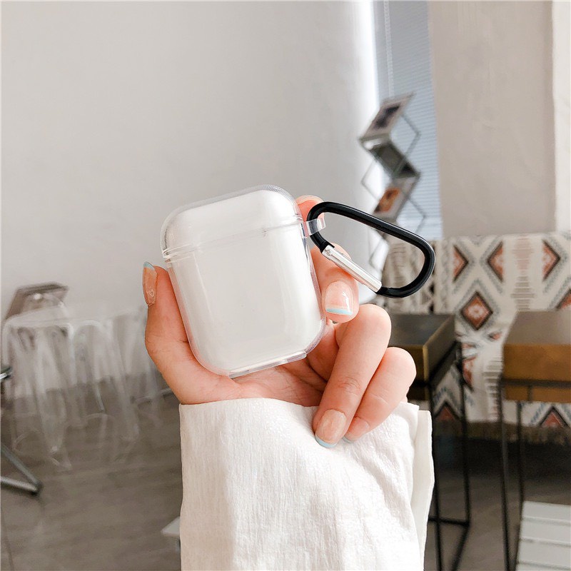 Case trong suốt Vỏ bao Airpod Đựng Tai Nghe Không Dây kèm móc khóa airpod 1 2 3 Pro i11 i12