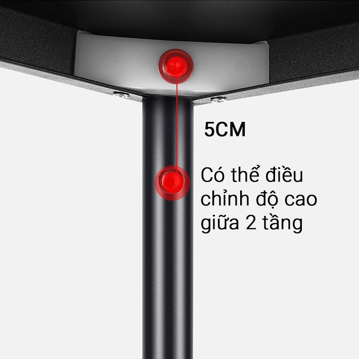 Giá kệ đựng đồ để lò sóng 3 tầng đa năng sơn đen tĩnh điện