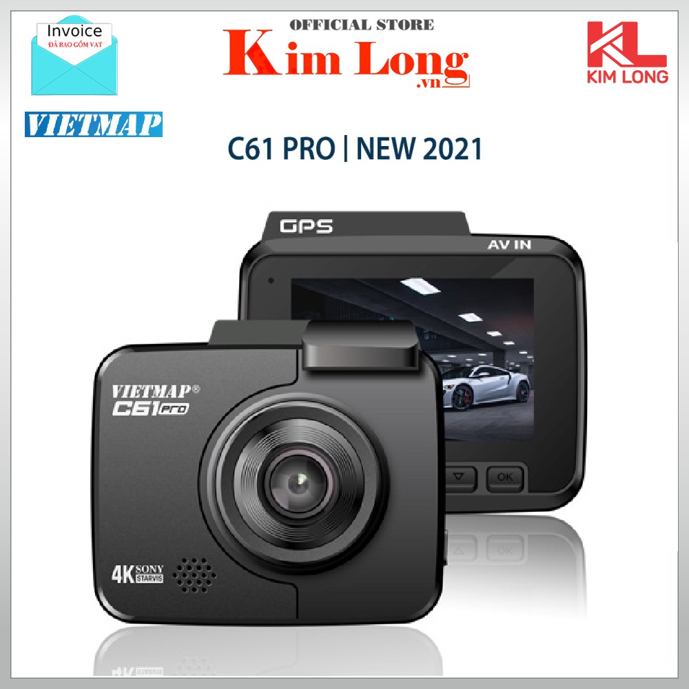 Camera hành trình Vietmap C61 Pro / C61 | 4K GPS Cảnh báo giọng nói + Kèm thẻ Nhớ - Hãng phân phối