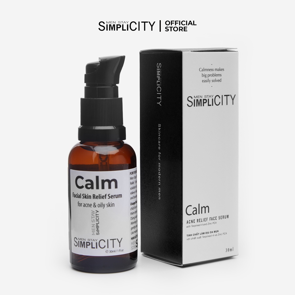 Tinh chất làm dịu da cho nam Men Stay Simplicity Calm Skin Relief Facial Serum 30ml thumbnail
