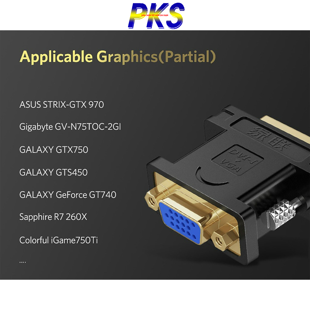 Đầu chuyển đổi DVI ra VGA Ugreen 20122 - 20122