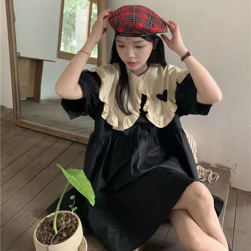 Đầm Cổ Búp Bê Form Rộng Phong Cách Nhật Bản Cho Nữ Sinh