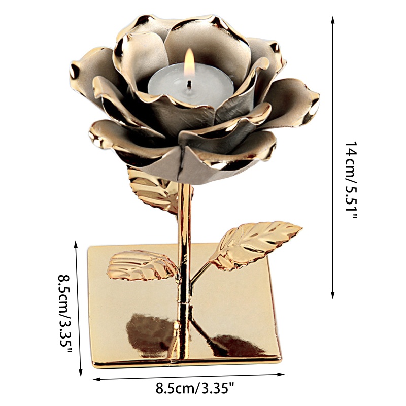 Giá Đỡ Đèn Cầy Bằng Sắt Hình Hoa Hồng Độc Đáo Trang Trí Nhà Cửa