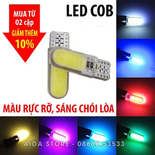 Cặp (02 bóng) đèn led demi, xi nhan thấu kính siêu sáng T10