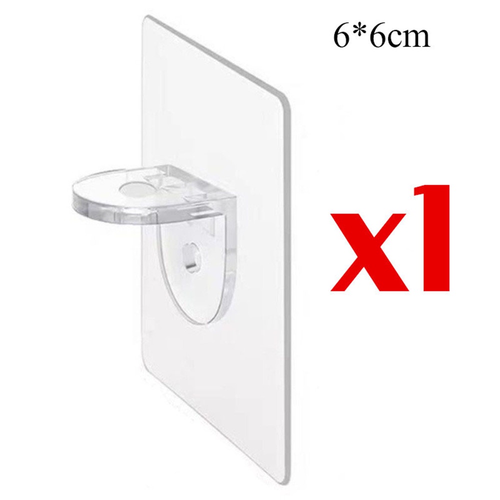 Set 2 Móc Treo Đồ Dán Tường Trong Suốt Không Cần Đóng Đinh Chịu Tải Nặng