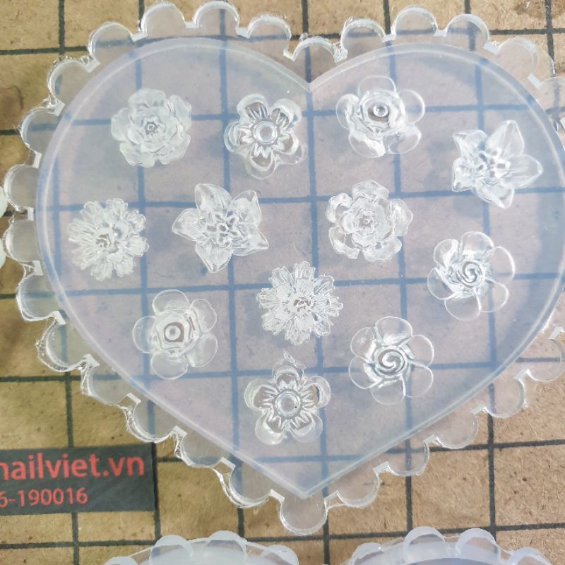 Khuôn charm hoa- cá - bướm trang trí nail, keycap