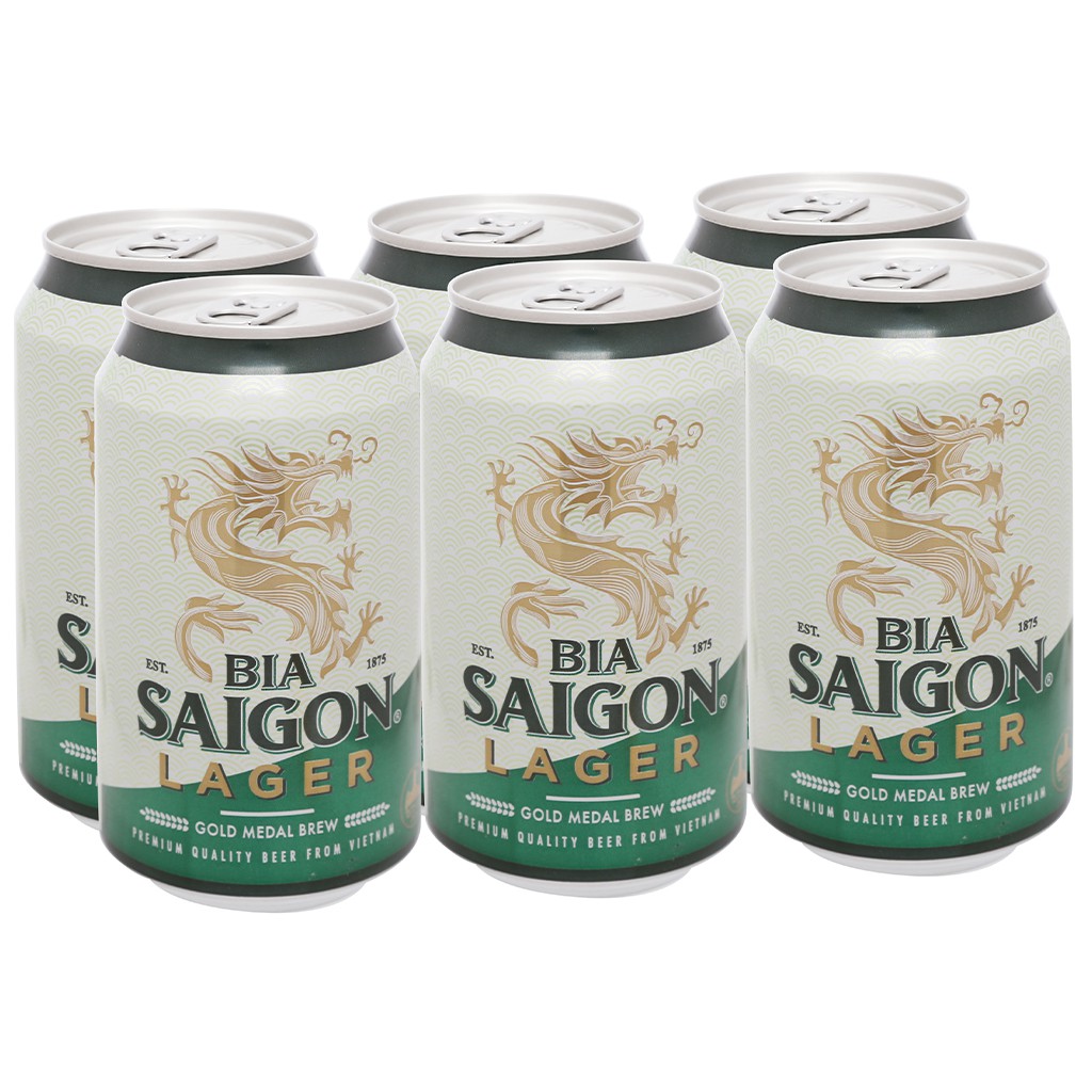 Lốc 6 Lon Bia Sài Gòn Lon 330ml