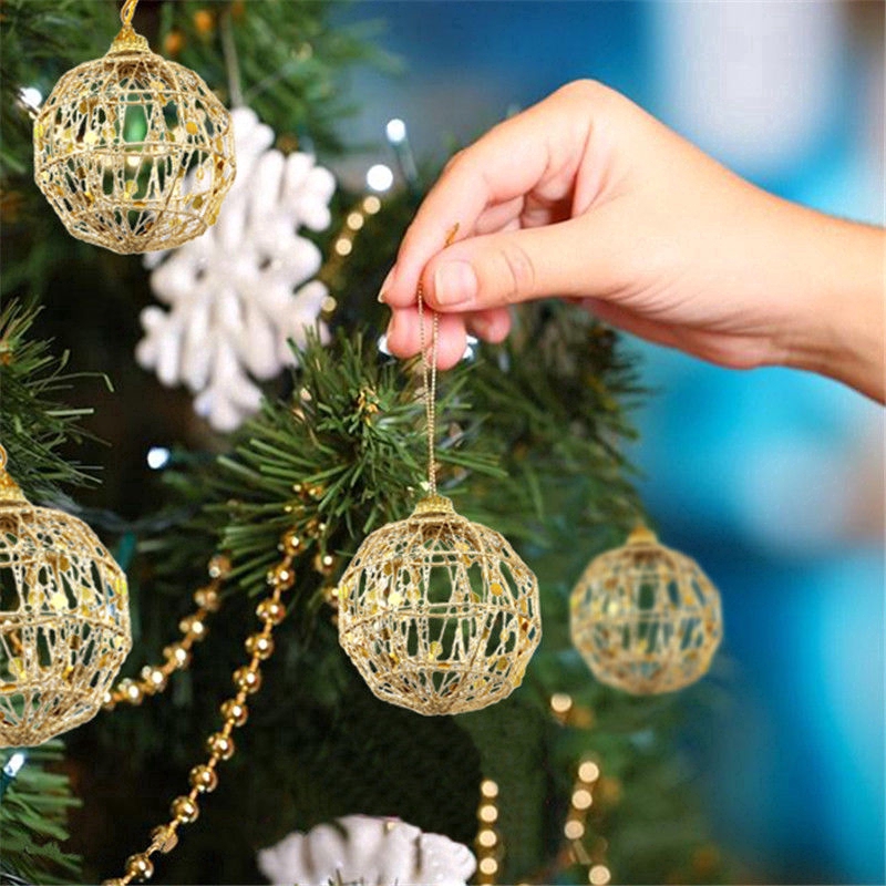 Set 6 Trái Châu 5 / 6CM Màu Vàng Trang Trí Cây Thông Noel
