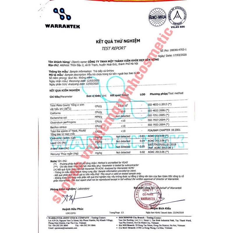 Trà diếp cá Orihiro 60 túi lọc Nhật Bản