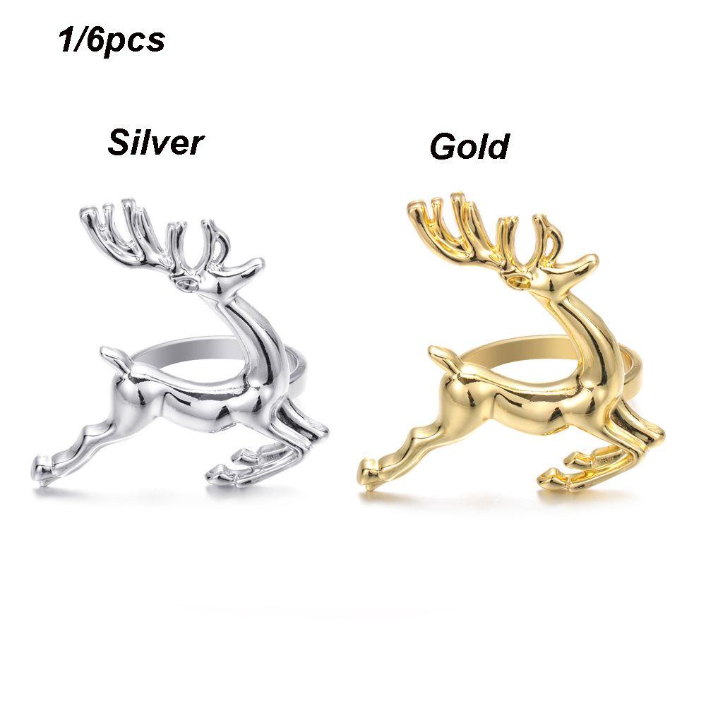 Vòng Nhẫn Kim Loại Hình Tuần Lộc Giáng Sinh Trang Trí Bàn Ăn DIY