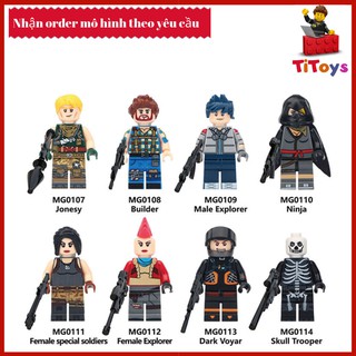 Minifigures các nhân vật trong games Female Character với súng - Đồ chơi Lắp ghép Xếp hình Non Lego MG0107-0114