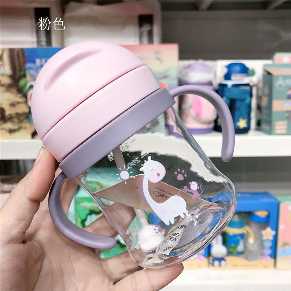 Bình Nước Nhựa Có Ống Hút Chống Sặc Dành Cho Trẻ Em Mẫu Giáo