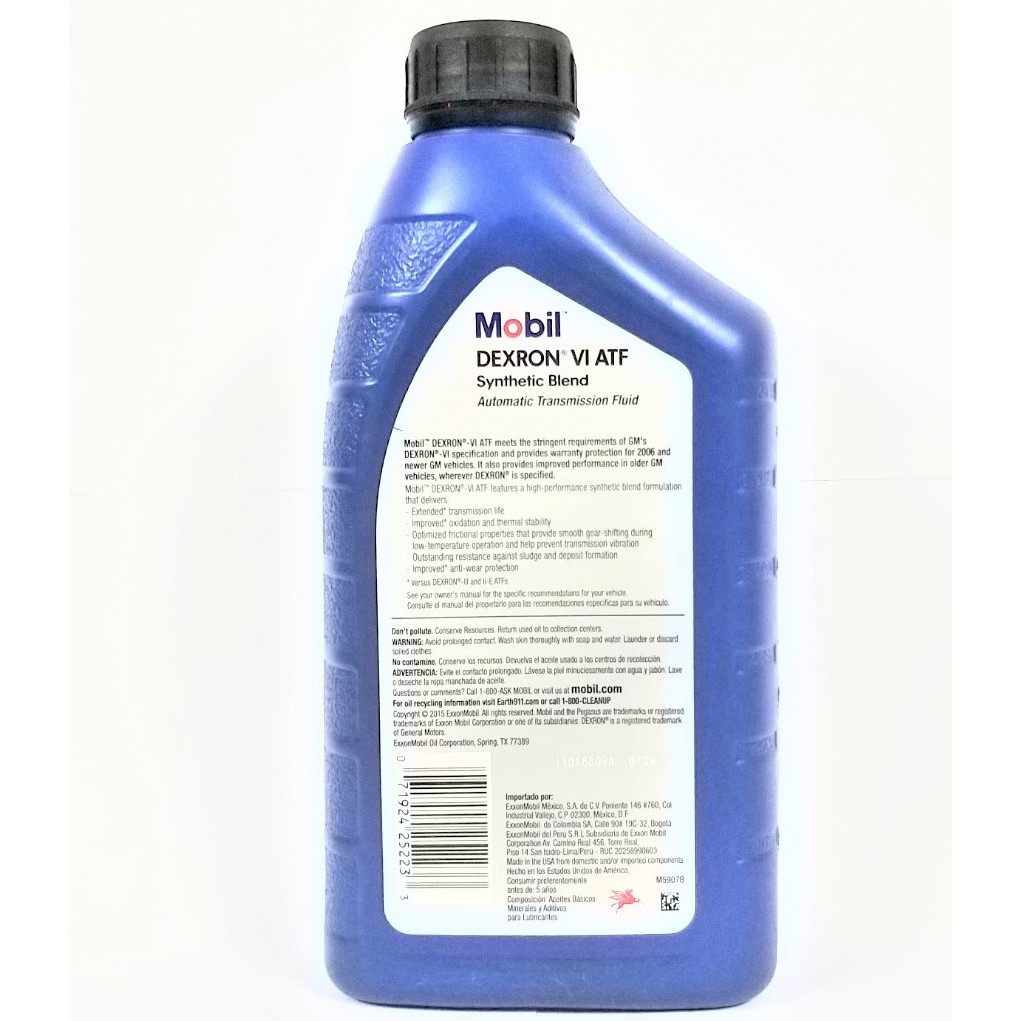 Dầu hộp số tự động cao cấp Mobil Dexron VI ATF 1L USA