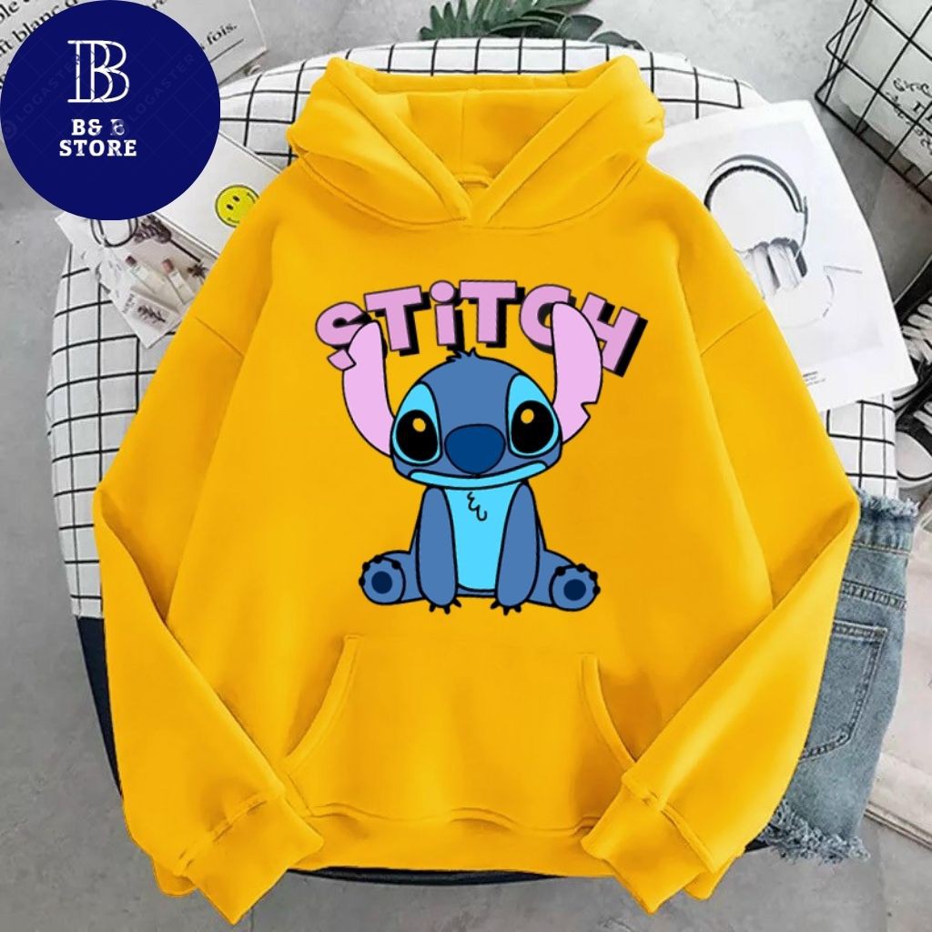 [ FREE_SHIP ] ÁO KHOÁC HOODIE NỈ UNISEX IN STITCH SIÊU CUTE ÁO KHOÁC HOODIE LOCAL BRAND