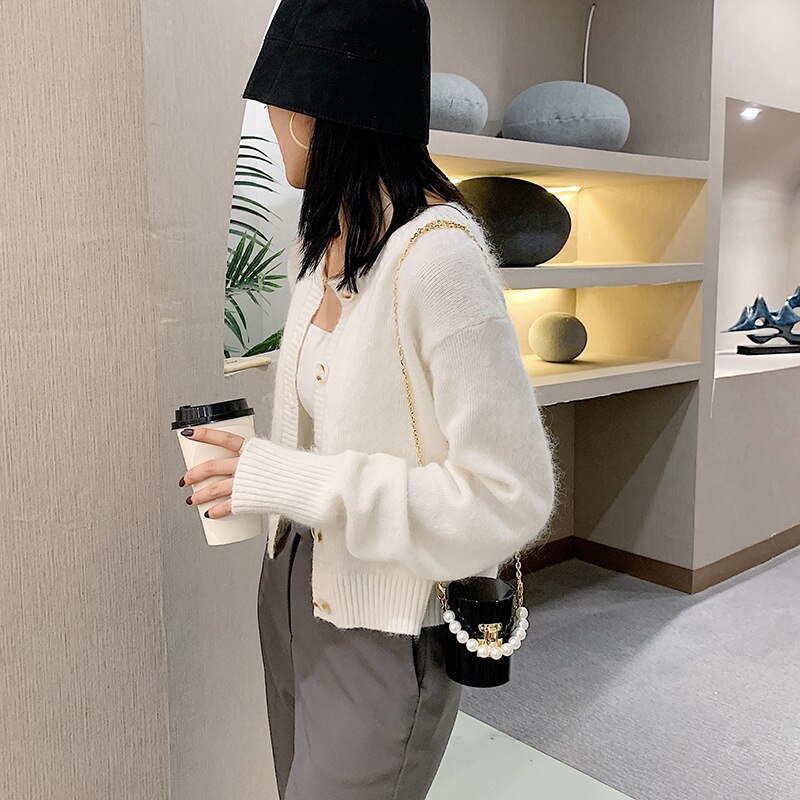 Túi Xách Đeo Chéo JASMIN NOIR Phối Dây Xích Thời Trang Cho Nữ