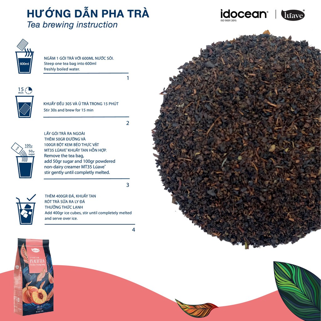 Trà Đào Thượng Hạng (Premium Peach Tea) - LÚAVE - 600g