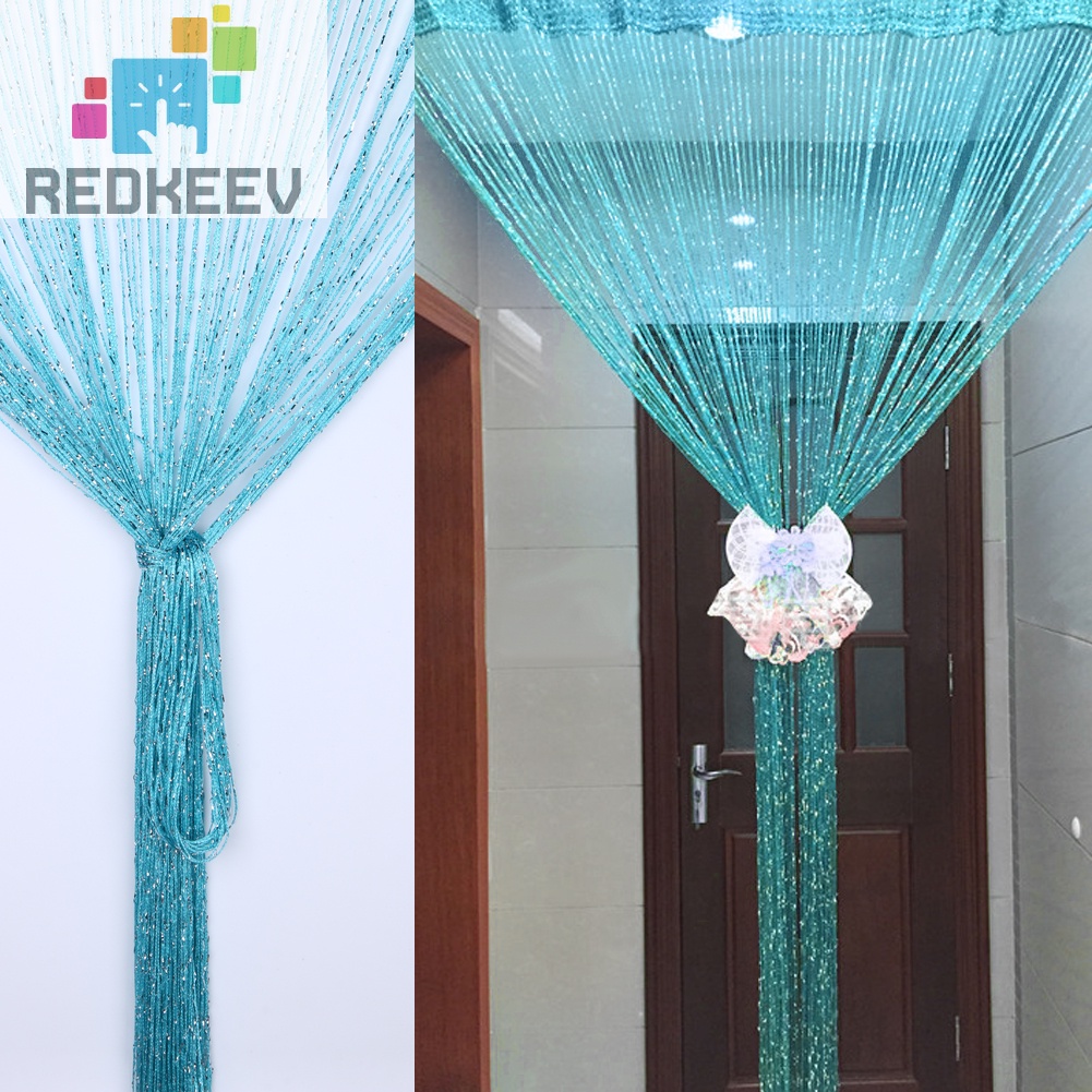 Rèm cửa sổ dây màu bạc trang trí nhà cửa 1*2m