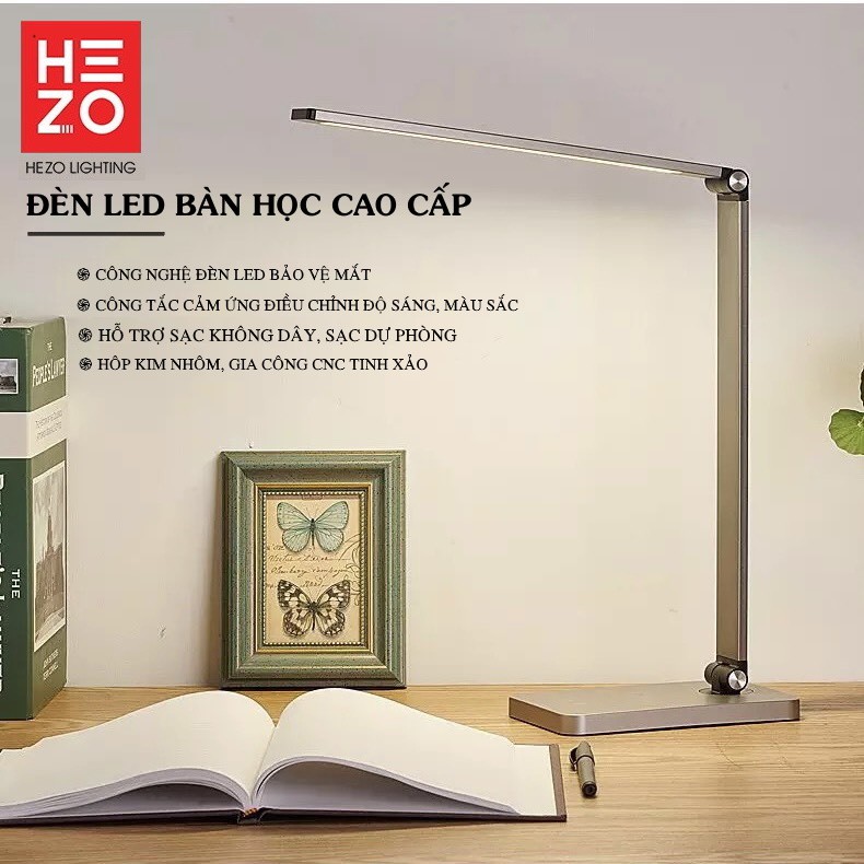Đèn Bàn LED Đọc Sách Cho Học Sinh Chống Cận Xoay 360 Độ, Pin Sạc USB